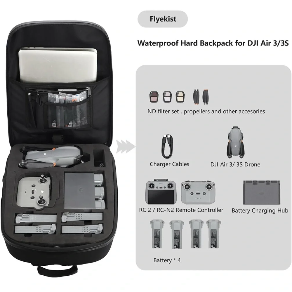 DJI Silver and Black Camera Bag with Protective Hard Shell